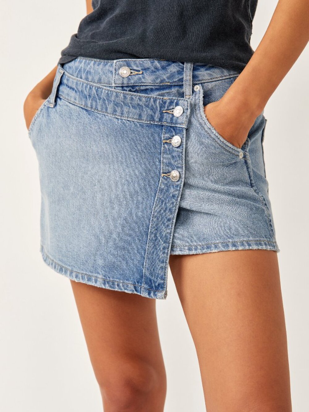 🆕 FREE PEOPLE We The Free Wynne Denim Skirt / Light Indigo